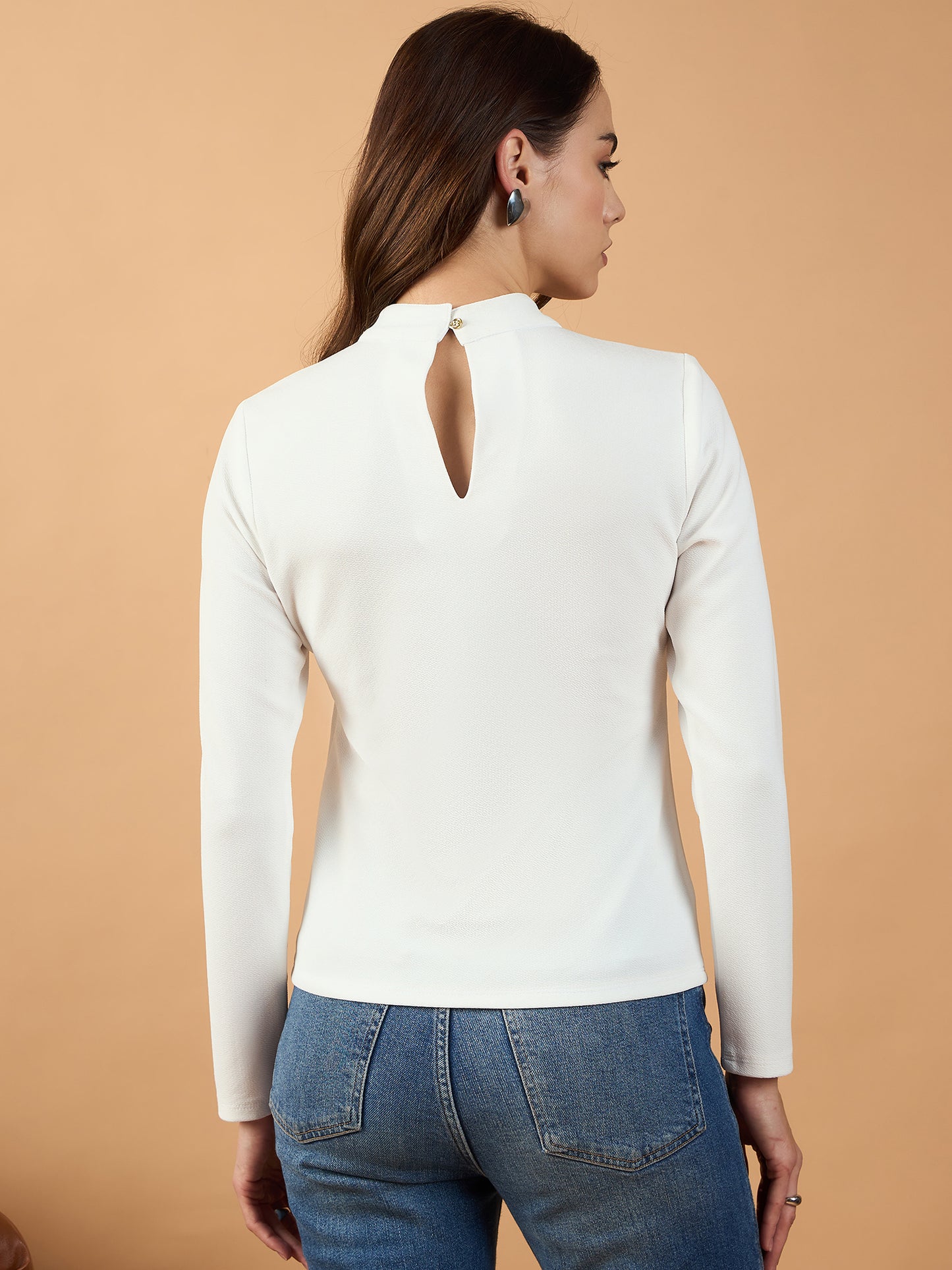 Ruching Band Neck Top