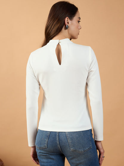 Ruching Band Neck Top