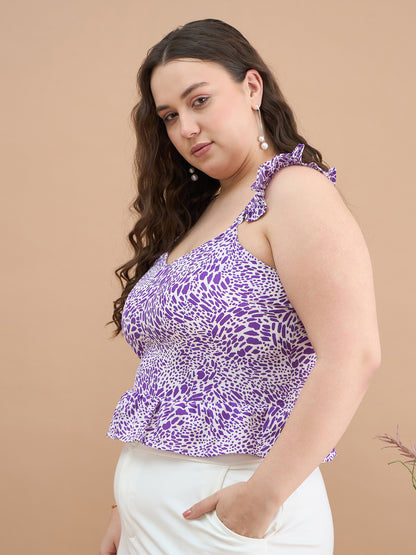 Ruffles Strap Peplum Top