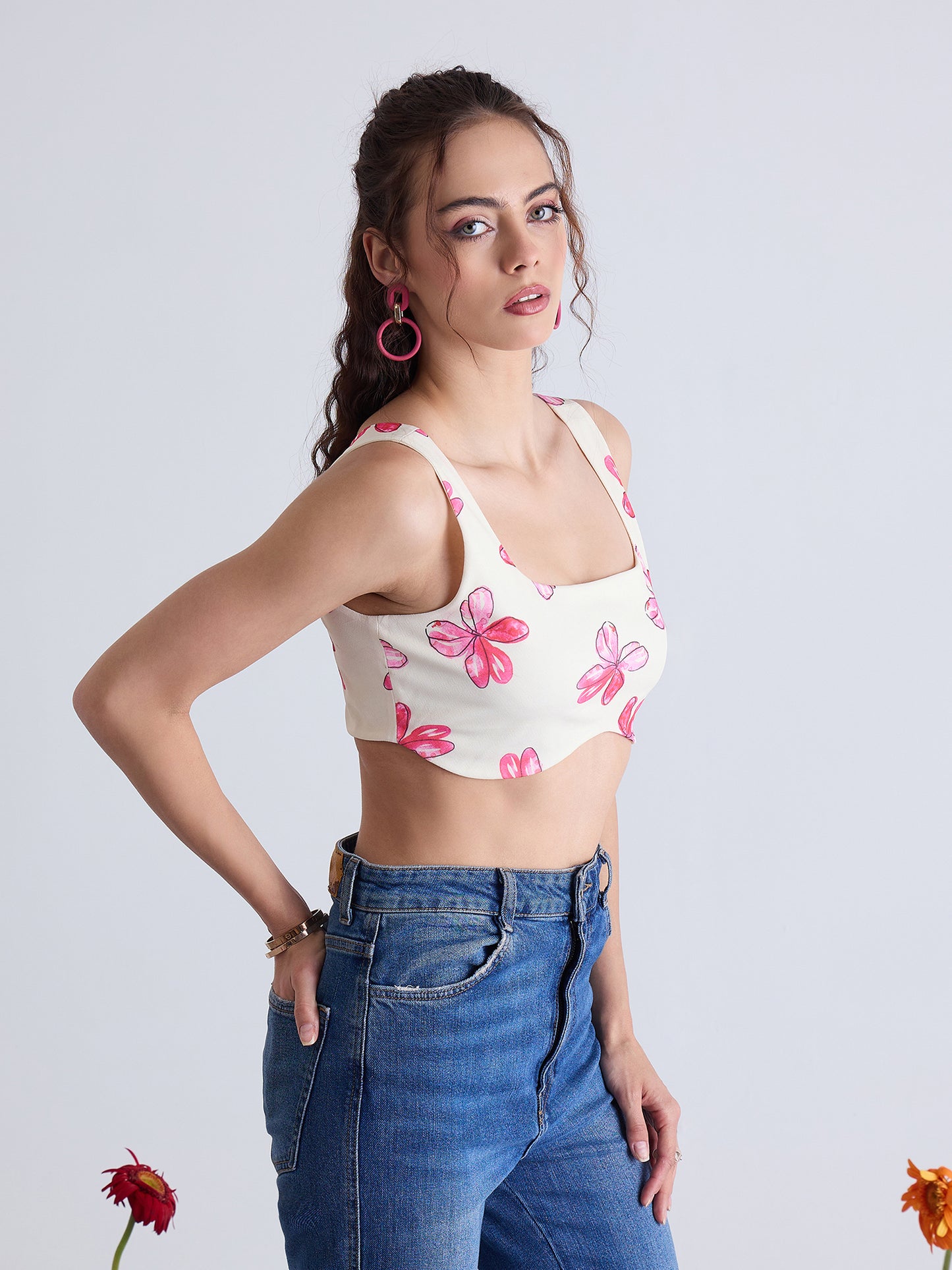 Asymmetrical Hem Bustier Top