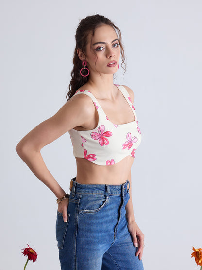 Asymmetrical Hem Bustier Top