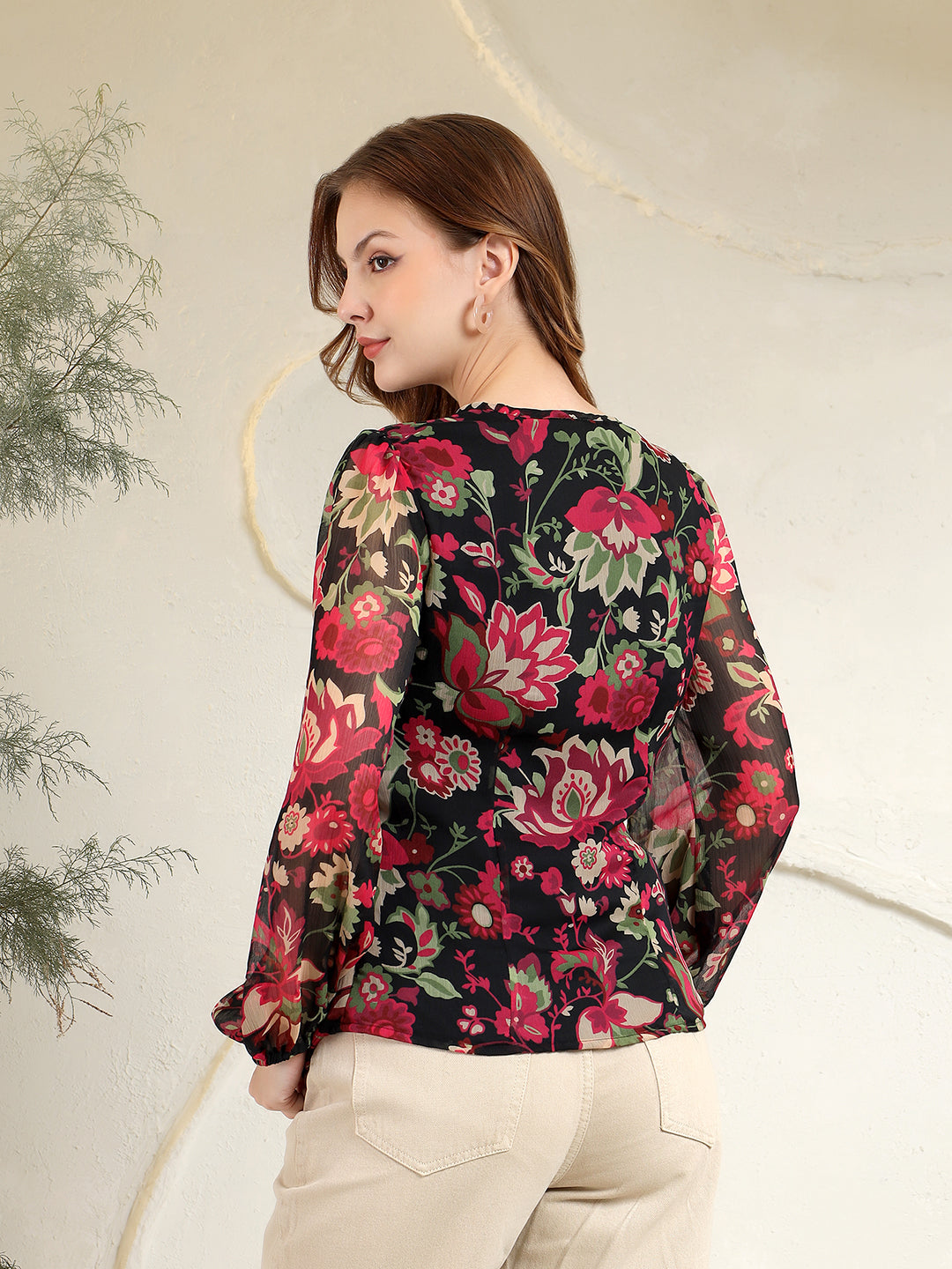 Twist Detail Long Sleeve Blouse