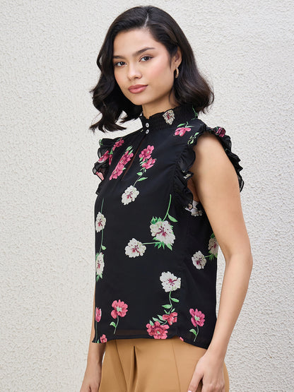 FLORAL FLOUNCE TOP
