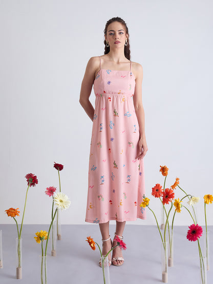 Lily Back Tie Midi Dress