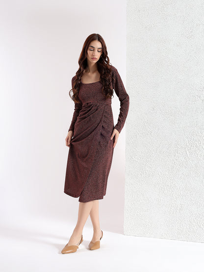 ONE DROP WRAP MIDI DRESS