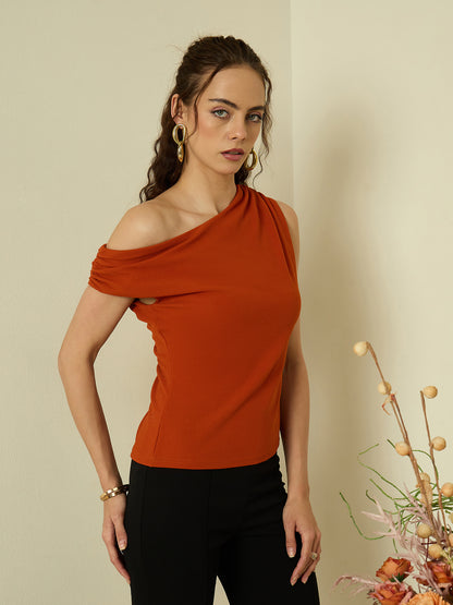 One Shoulder Hyper Texture Top