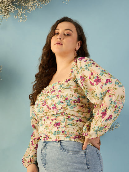 Bishop Sleeve Ruched Top