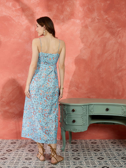 Lycia Pleated Maxi Strappy Dress