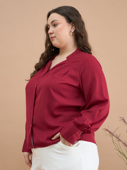 Solid Button Down Shirt