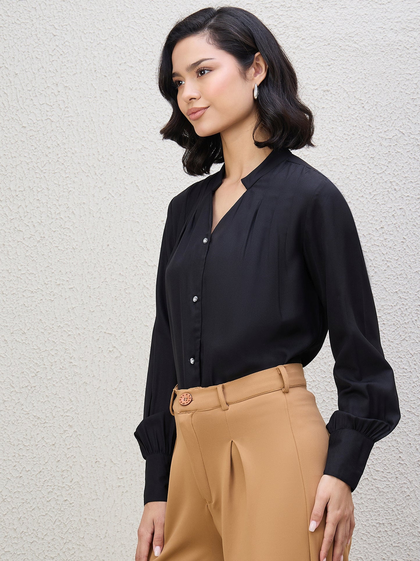 SOLID DIAMOND  BUTTON SHIRT