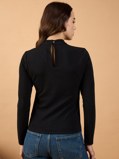 Ruching Band Neck Top