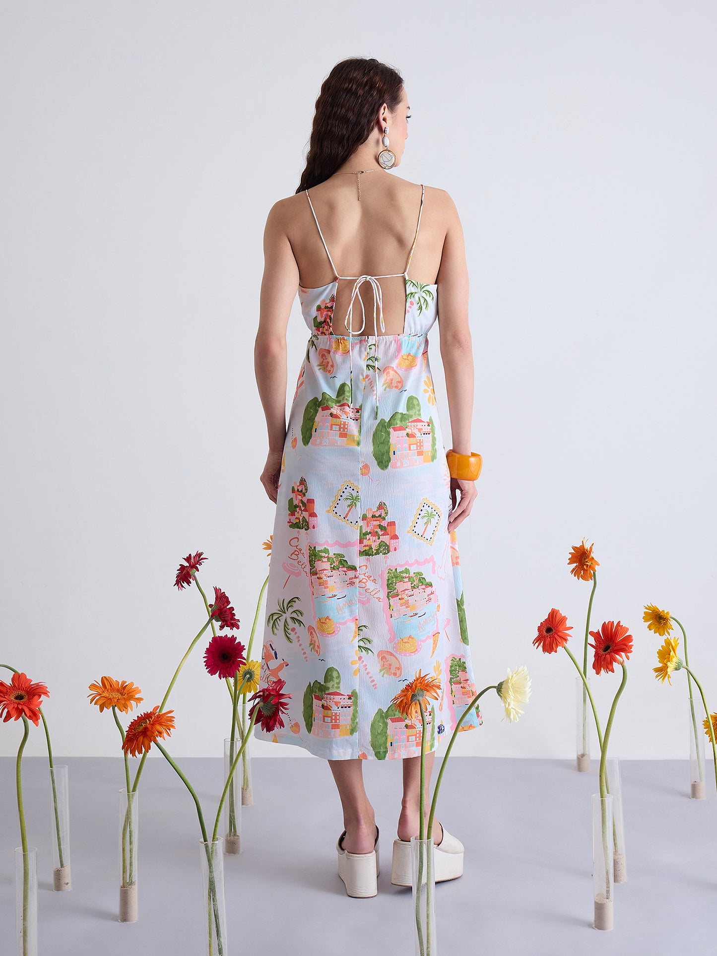 Lily Back Tie Midi Dress