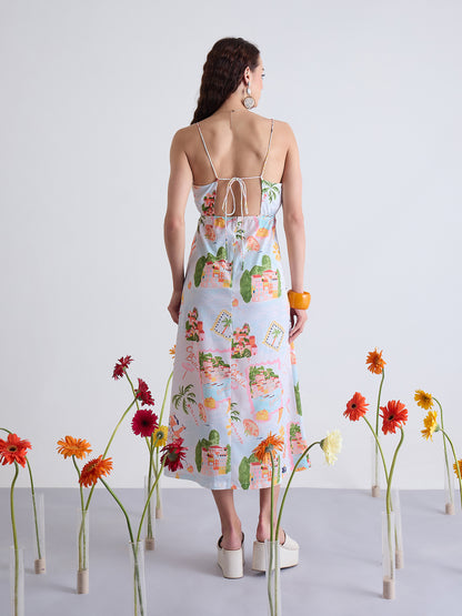 Lily Back Tie Midi Dress