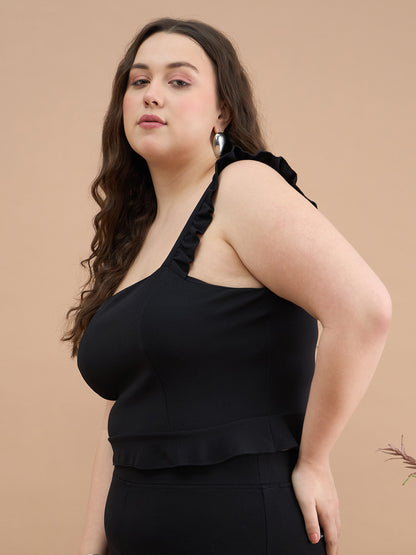 Ruffles Strap Peplum Top