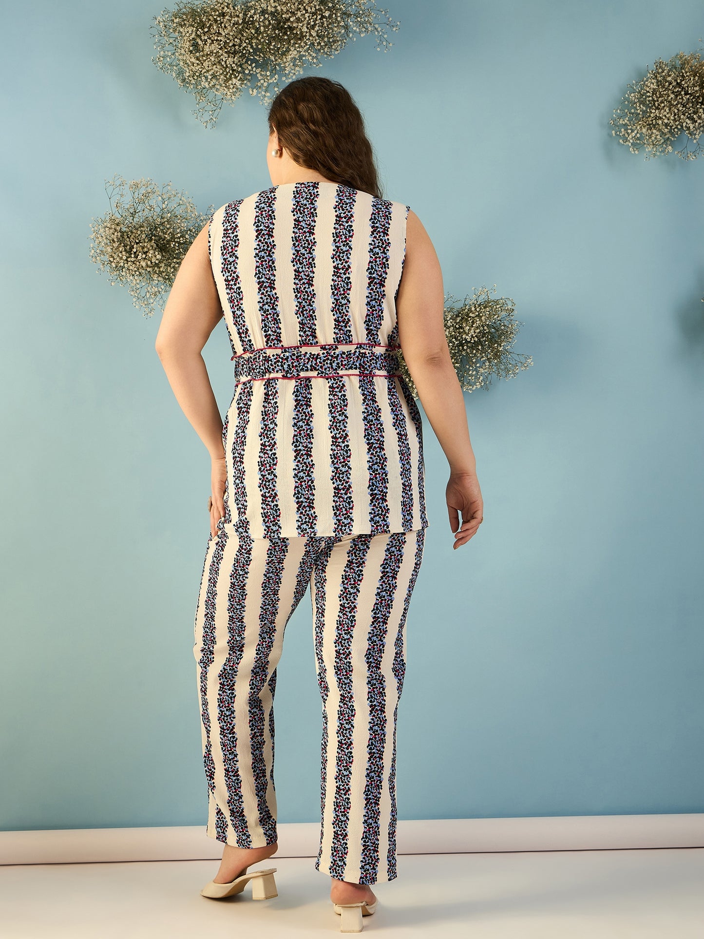 Sleeveless Striped Co-ord Set