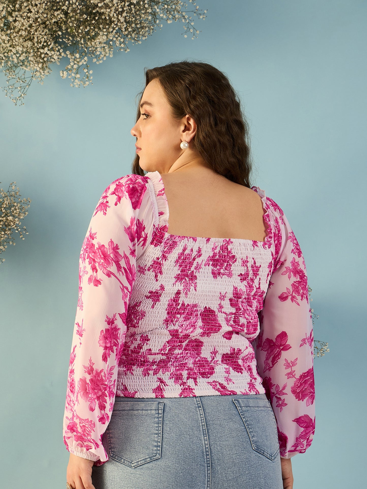 Bishop Sleeve Ruched Top