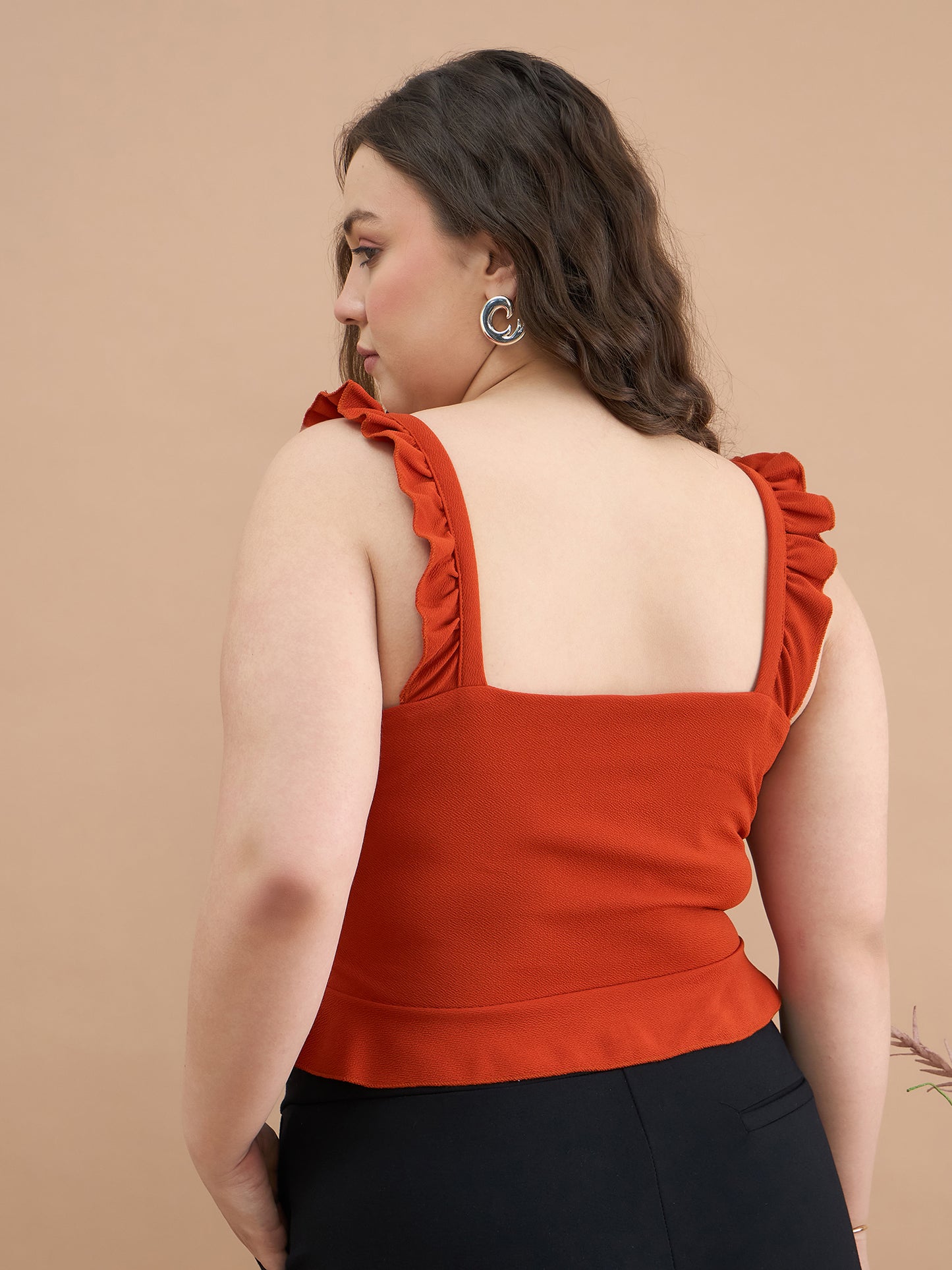 Ruffles Strap Peplum Top