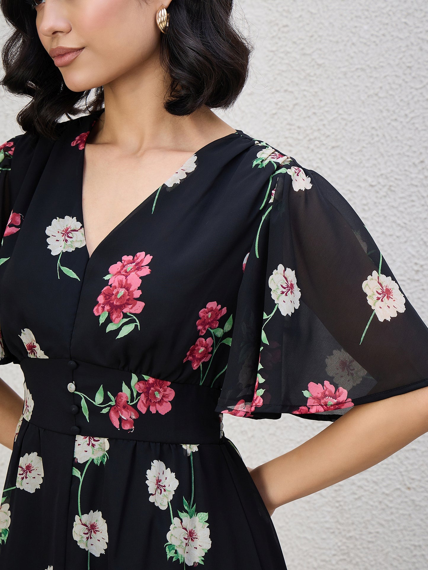 FLORAL MIDI DRESS