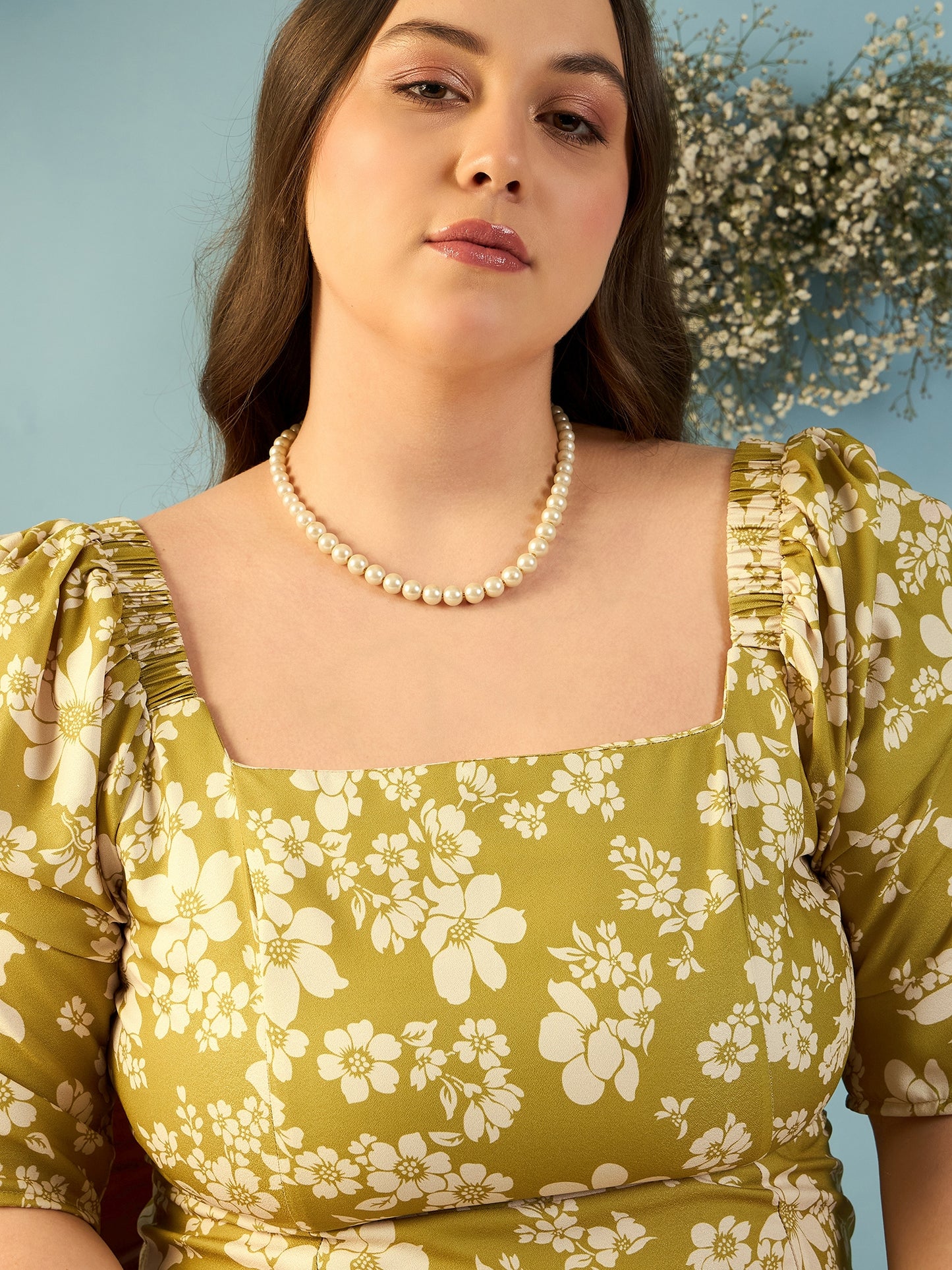 Puff Sleeves A-line Dress