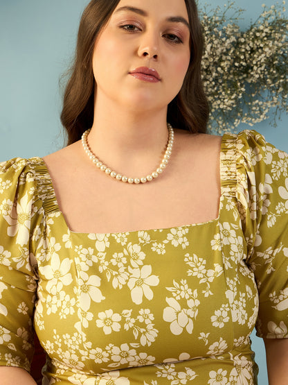 Puff Sleeves A-line Dress