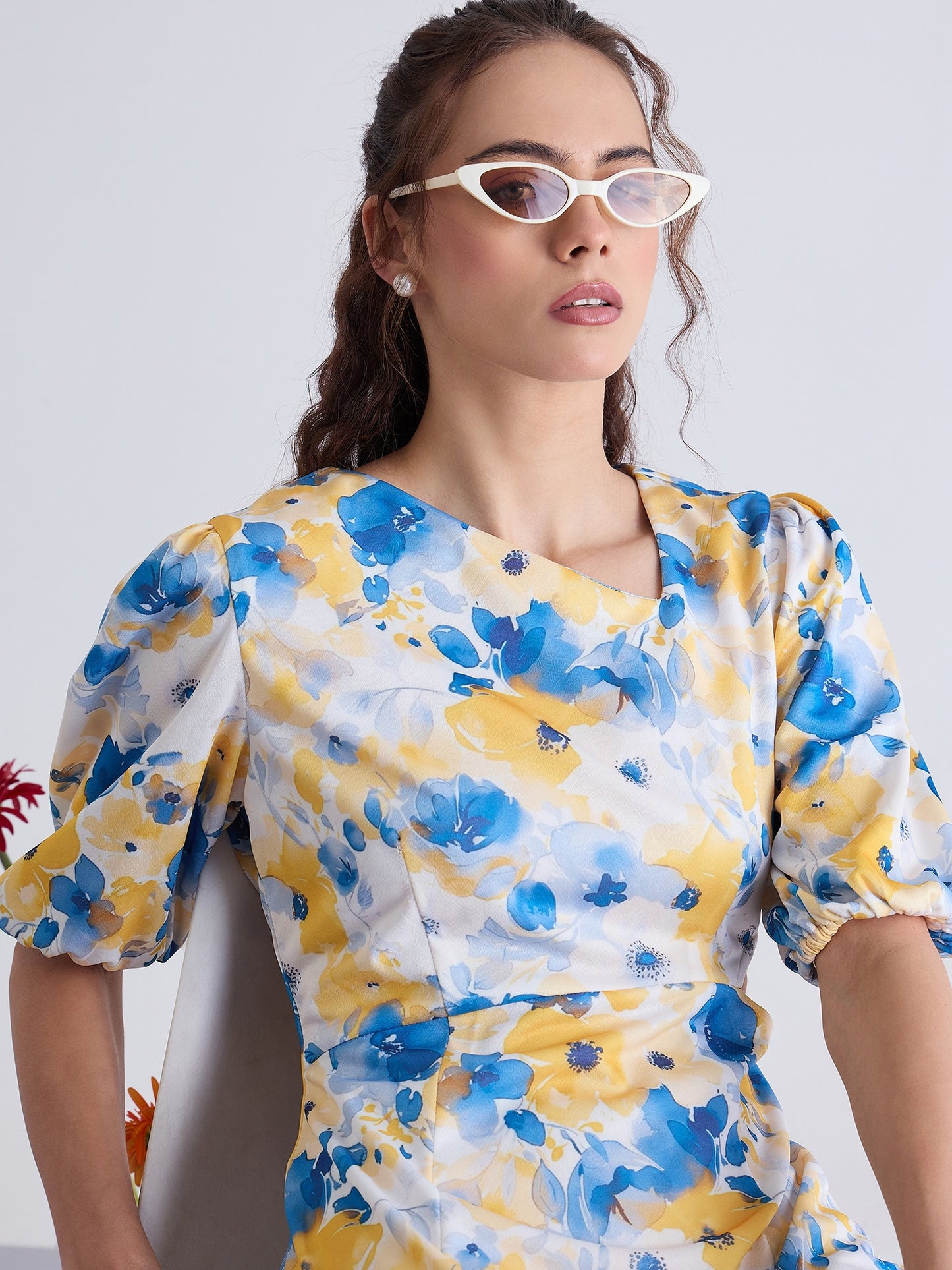 Asymmetrical Neckline Dress