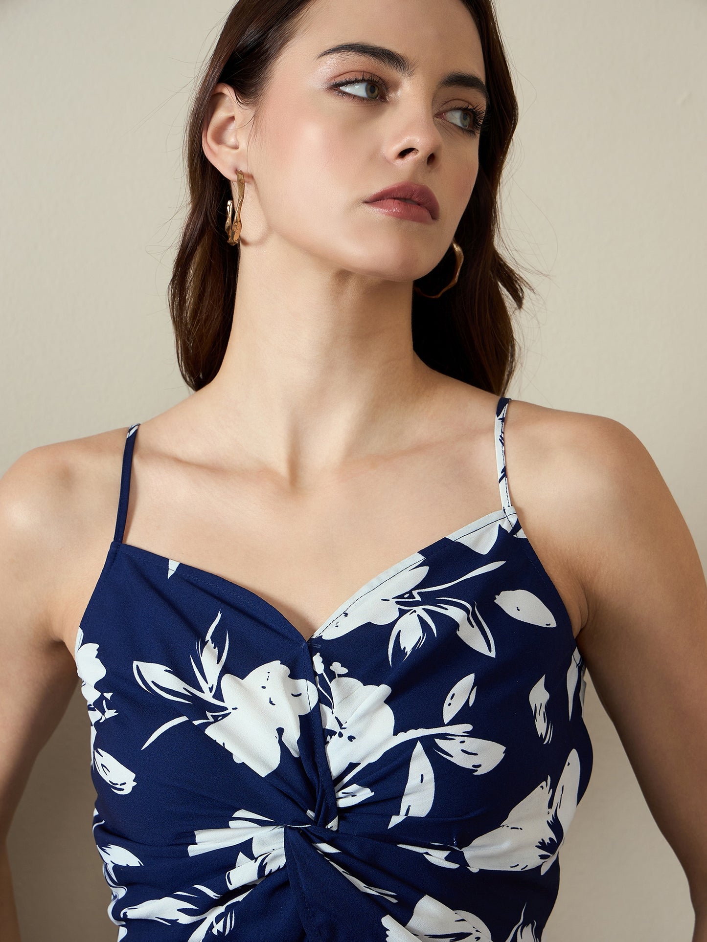 Twisted Front Bustier Top