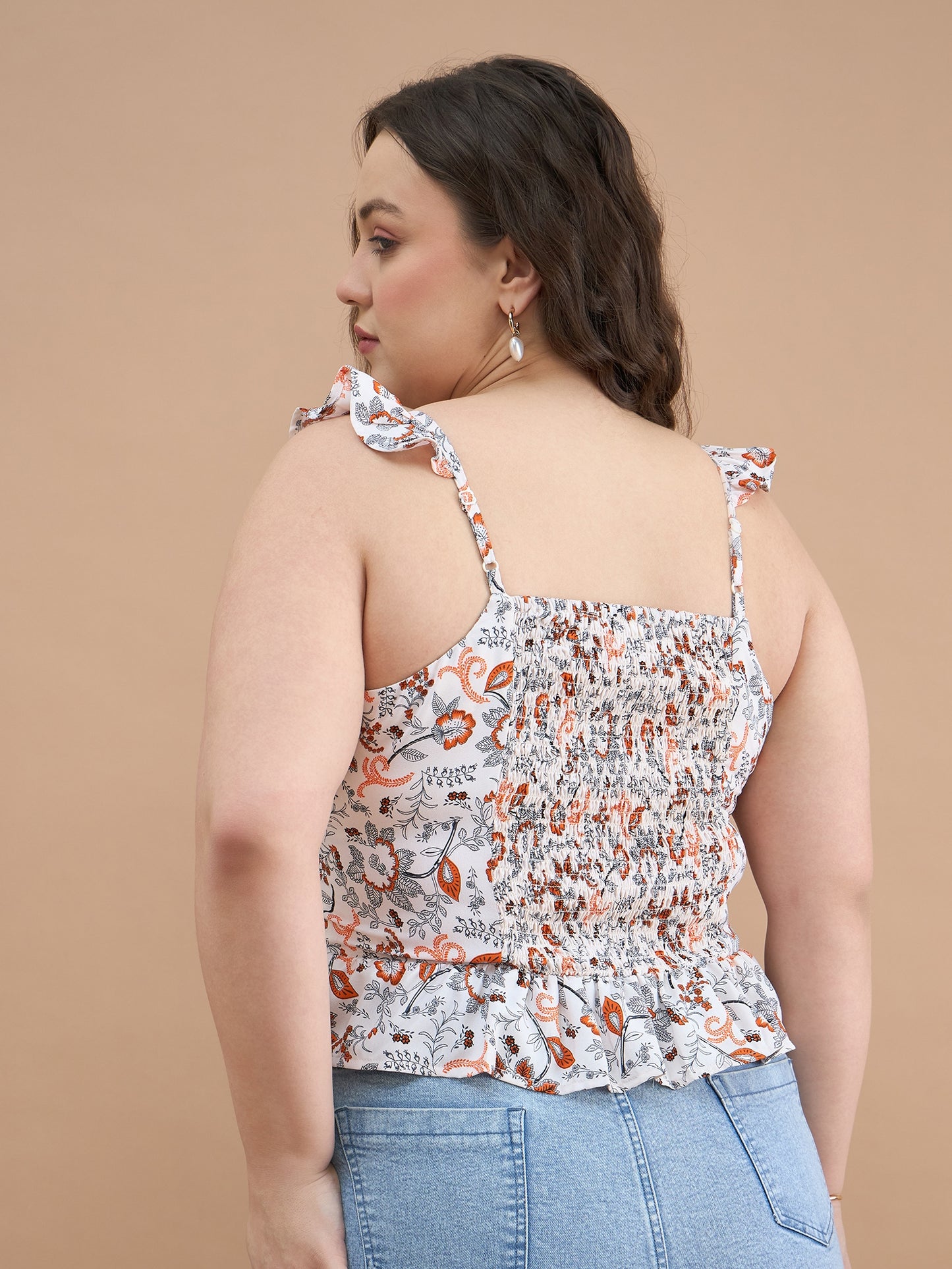 Ruffles Strap Peplum Top