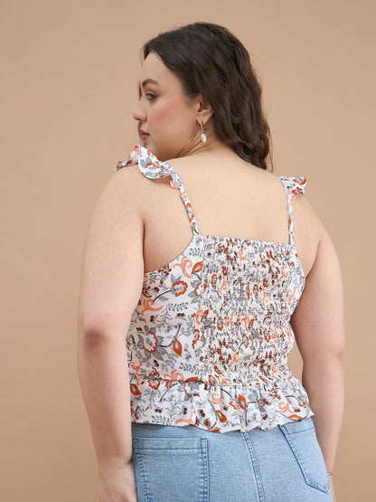 Ruffles Strap Peplum Top