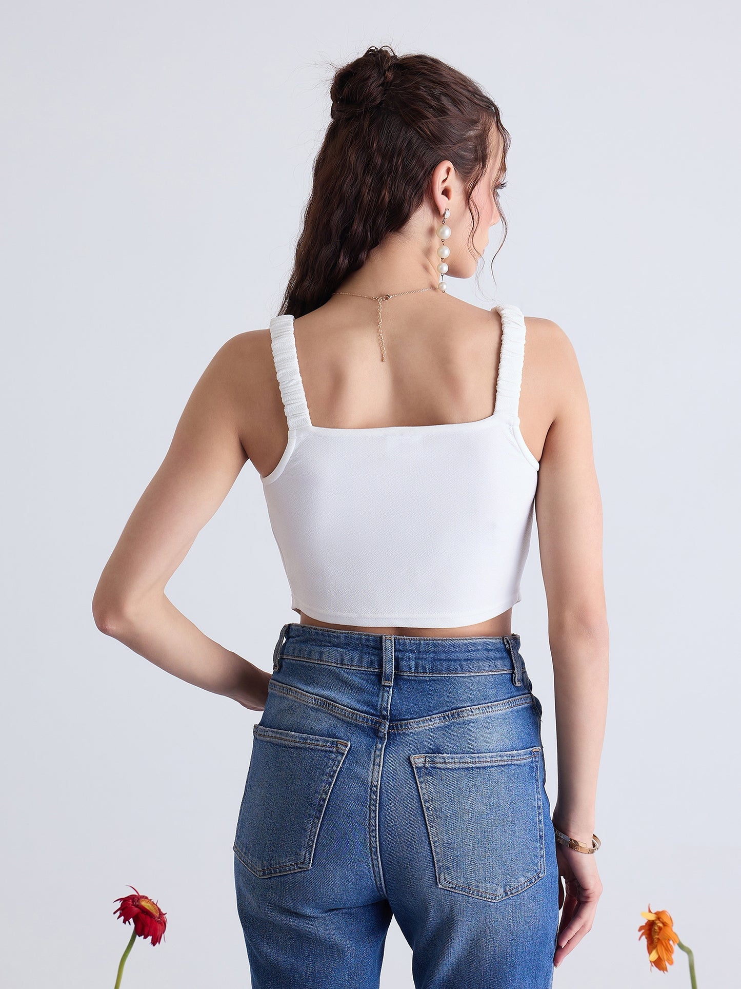 Ruched Strap Corset Top