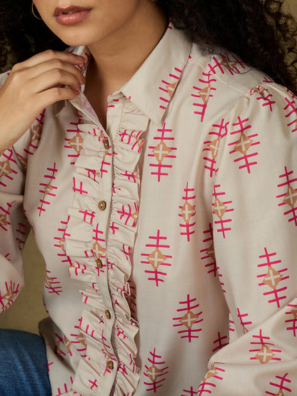 Long Sleeve Frill Shirt