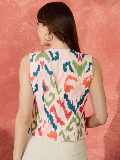 Tie-up Asymmetrical Hem Top