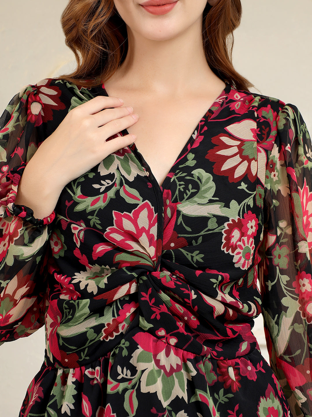 Twist Detail Long Sleeve Blouse