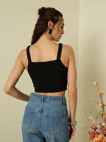 Ruched Strap Corset Top