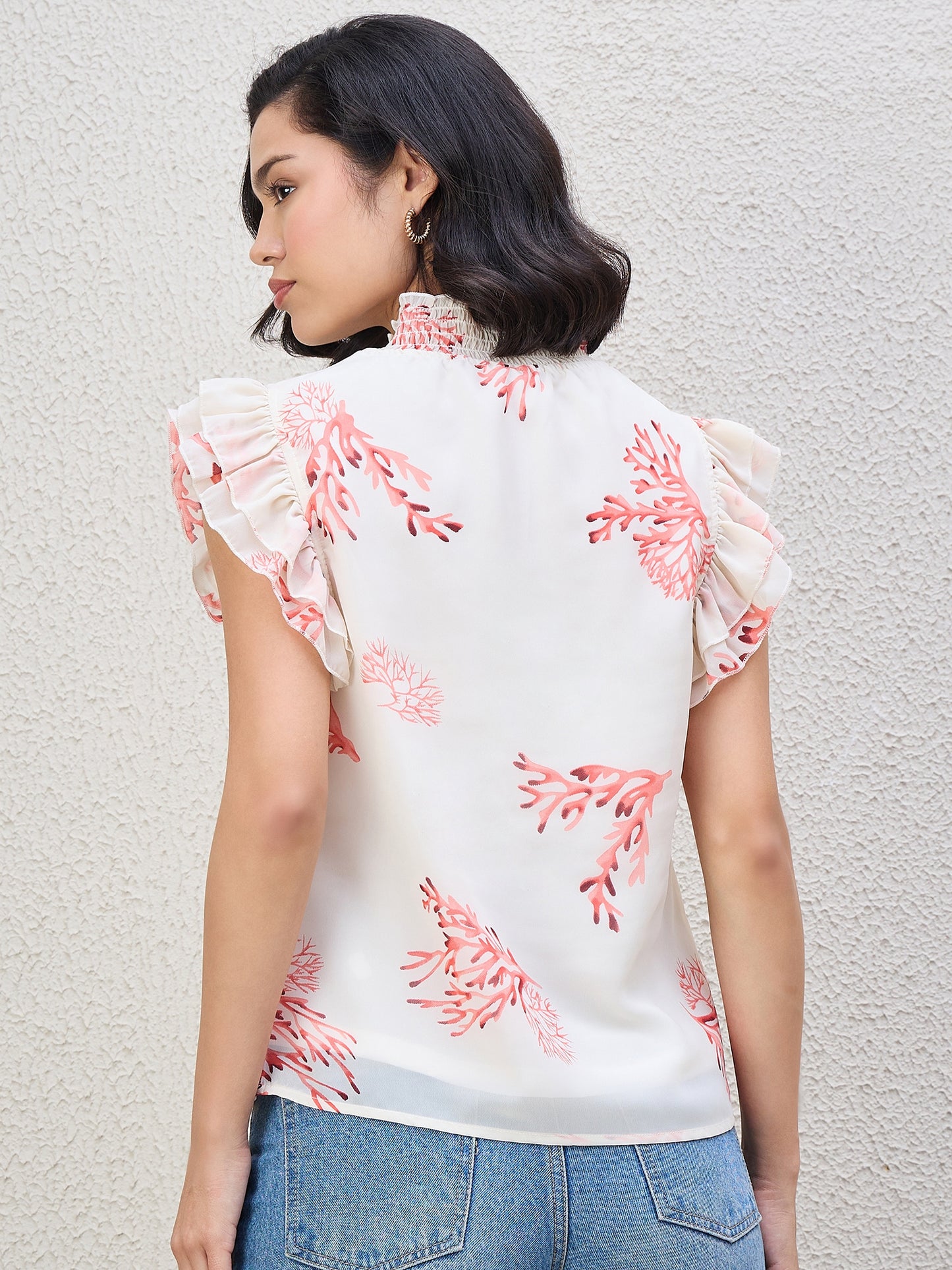 FLORAL FLOUNCE TOP