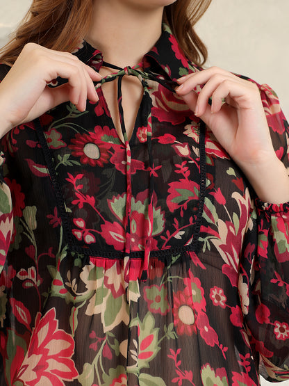 BOHO SEMI SHEER BLOUSE TOP