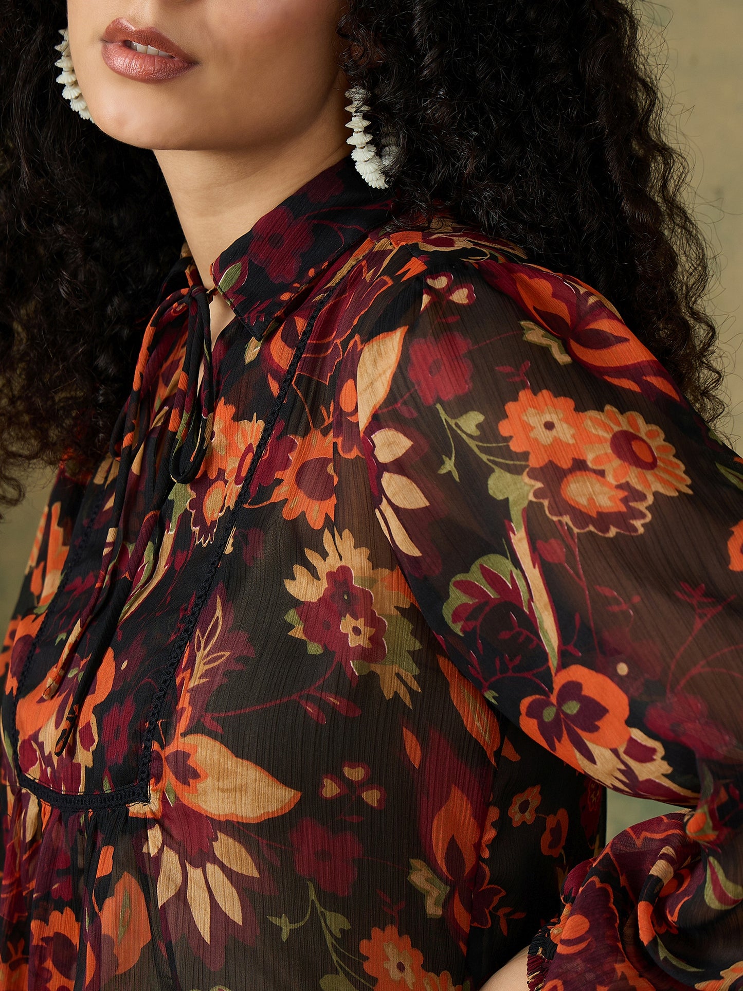 BOHO SEMI SHEER BLOUSE TOP