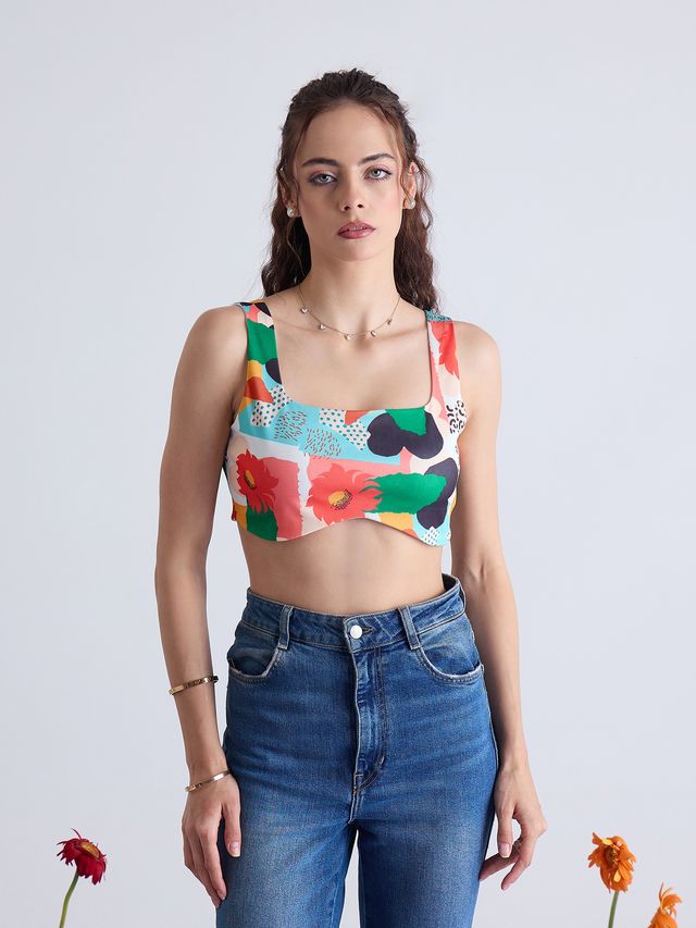 Asymmetrical Hem Bustier To