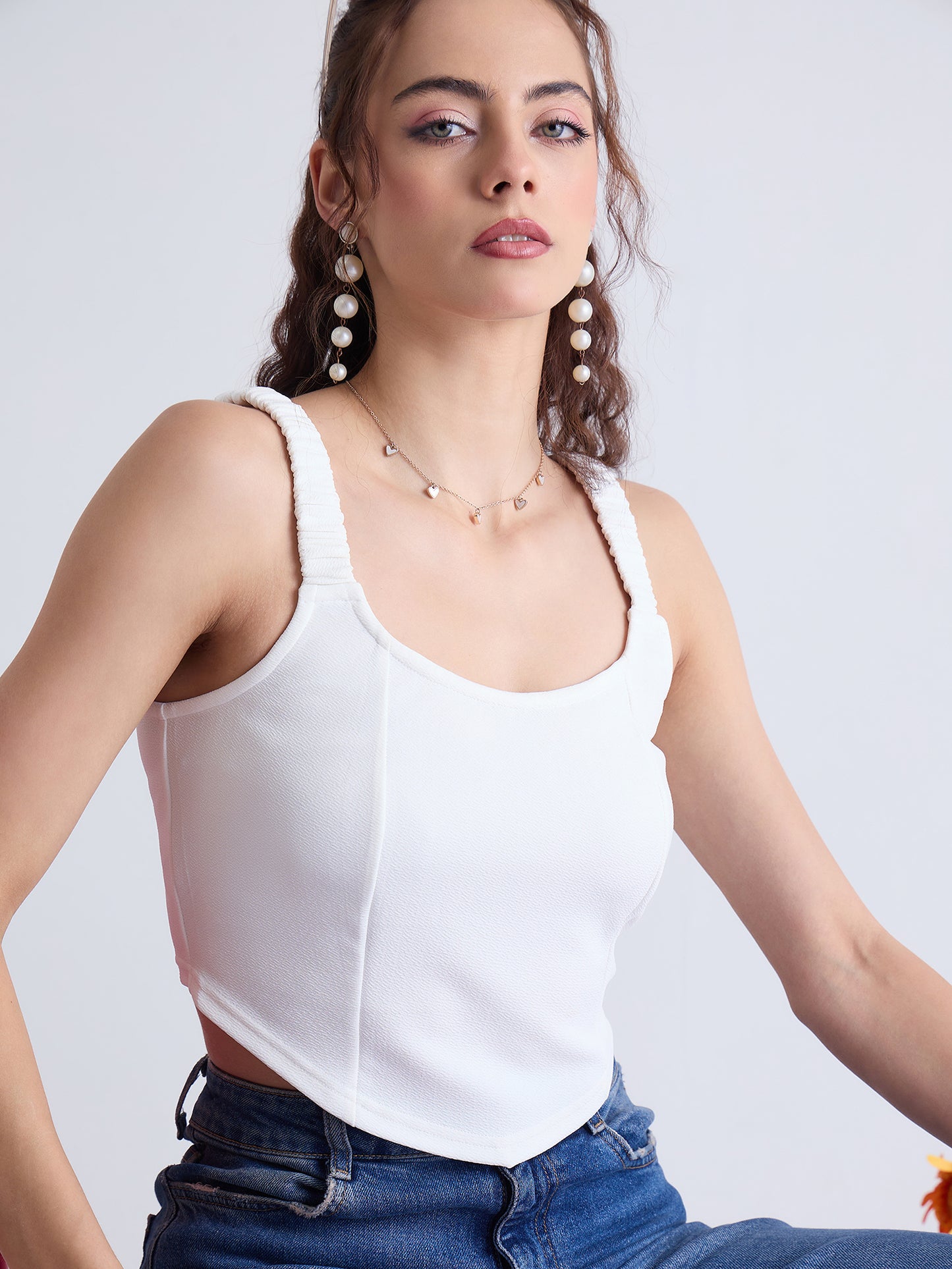 Ruched Strap Corset Top