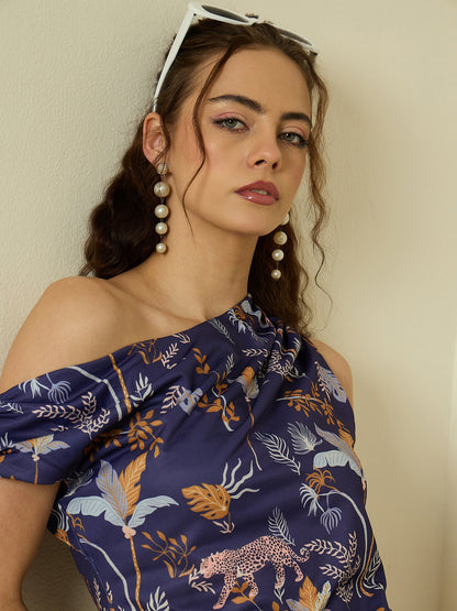 One Shoulder Hyper Texture Top