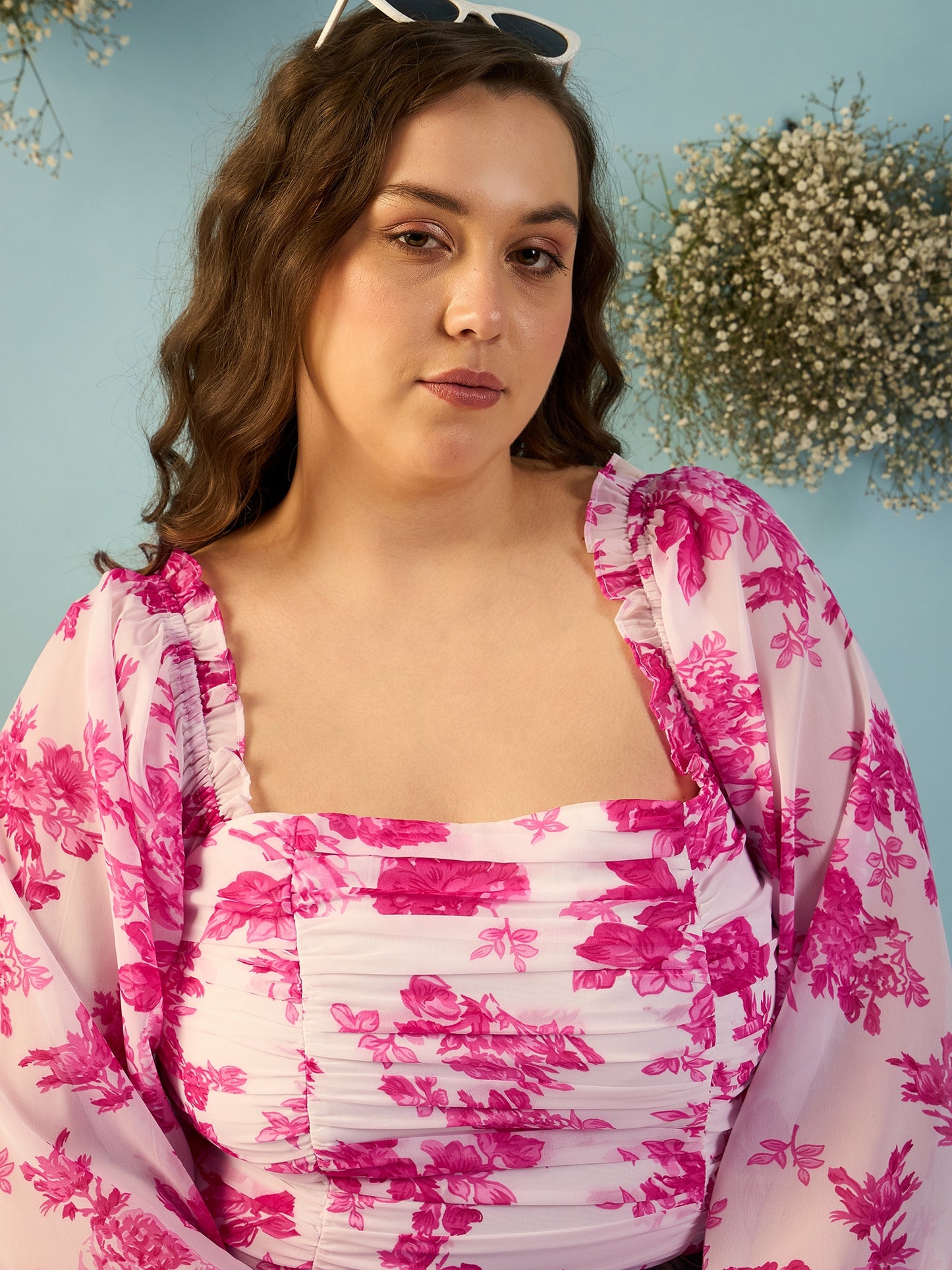 Bishop Sleeve Ruched Top