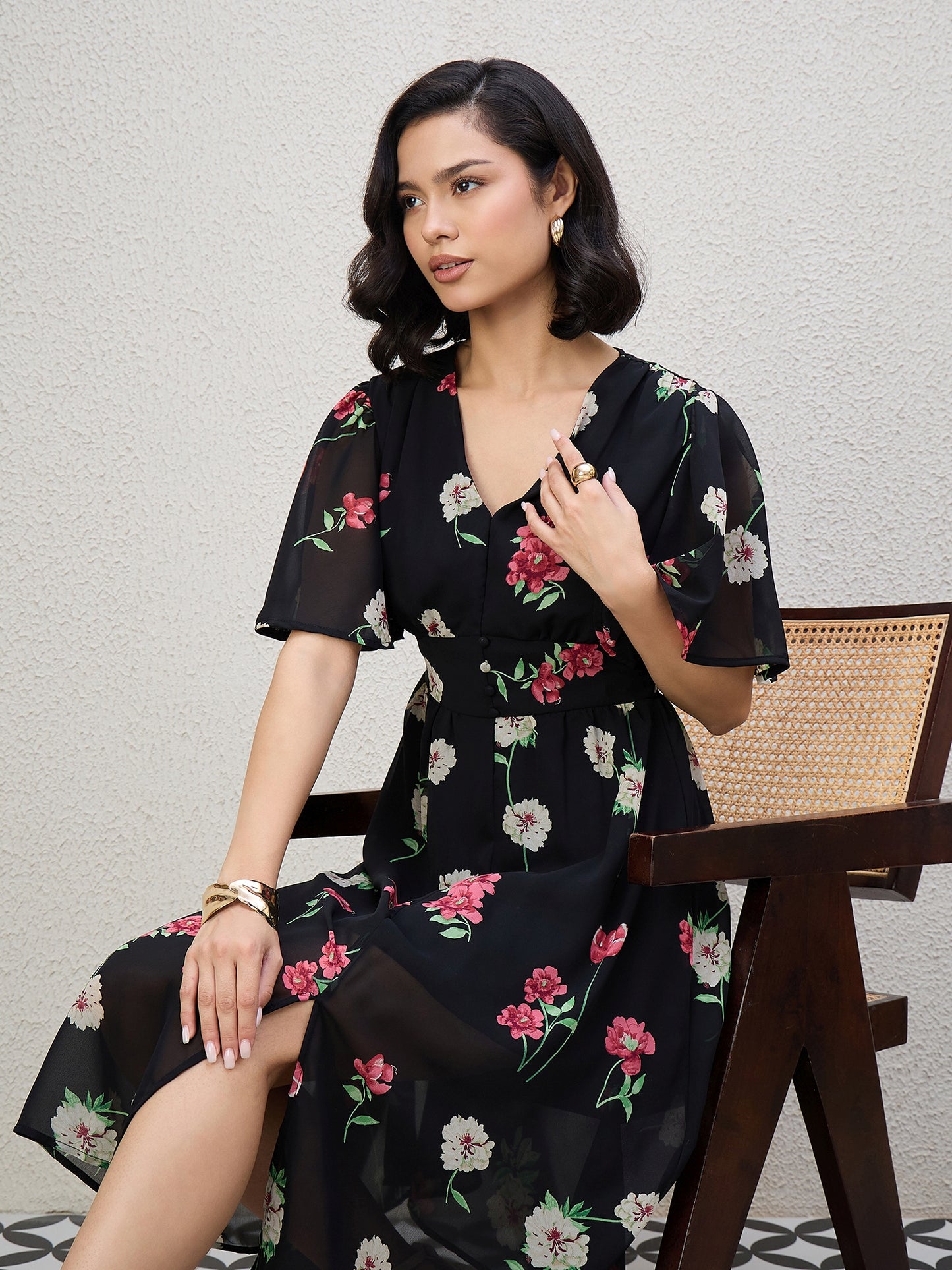 FLORAL MIDI DRESS