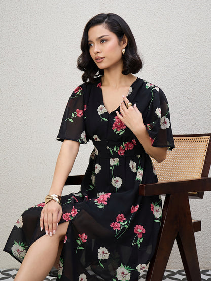 FLORAL MIDI DRESS