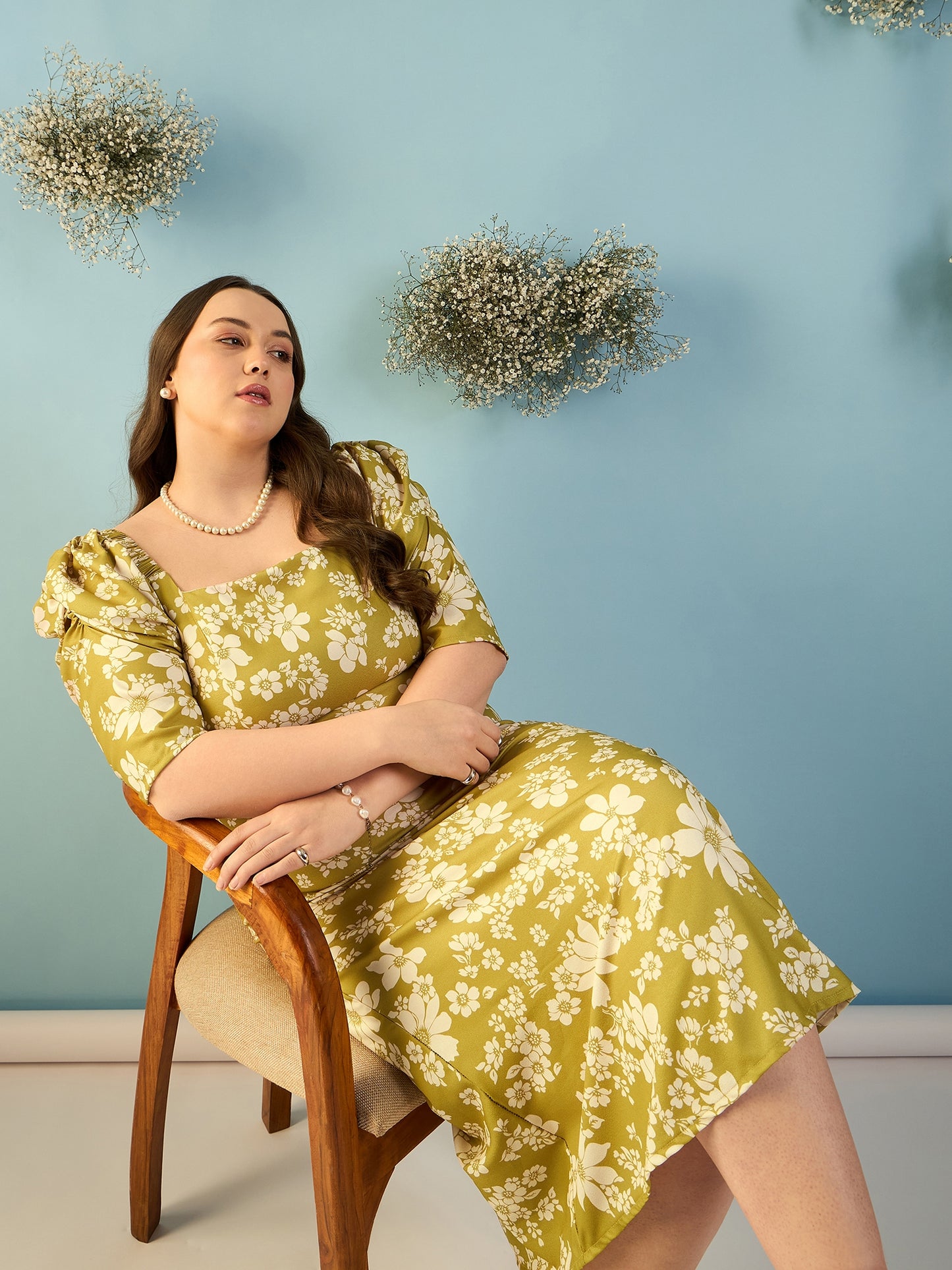 Puff Sleeves A-line Dress