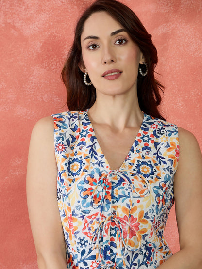 Tie-up Asymmetrical Hem Top