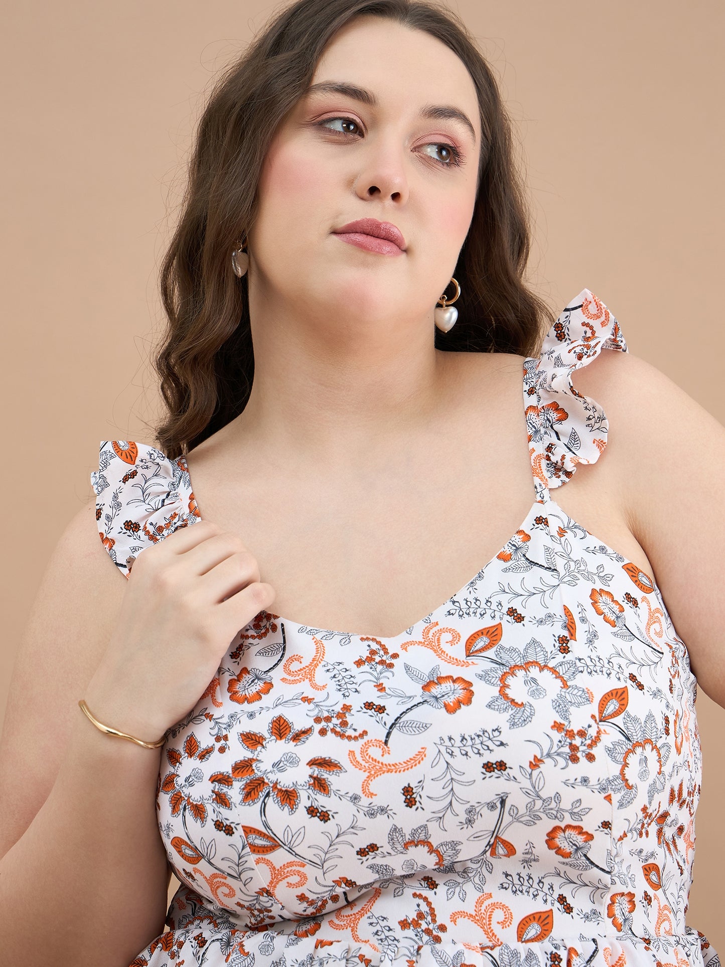 Ruffles Strap Peplum Top