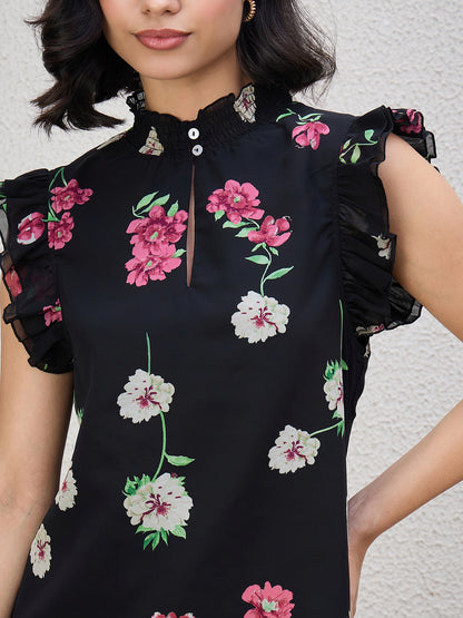 FLORAL FLOUNCE TOP