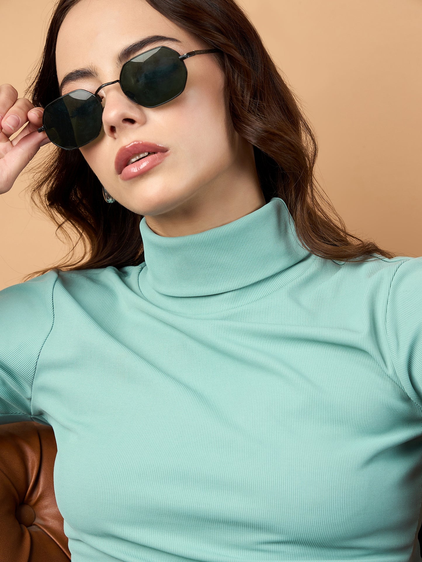 Bow Detail Turtle Neck Top