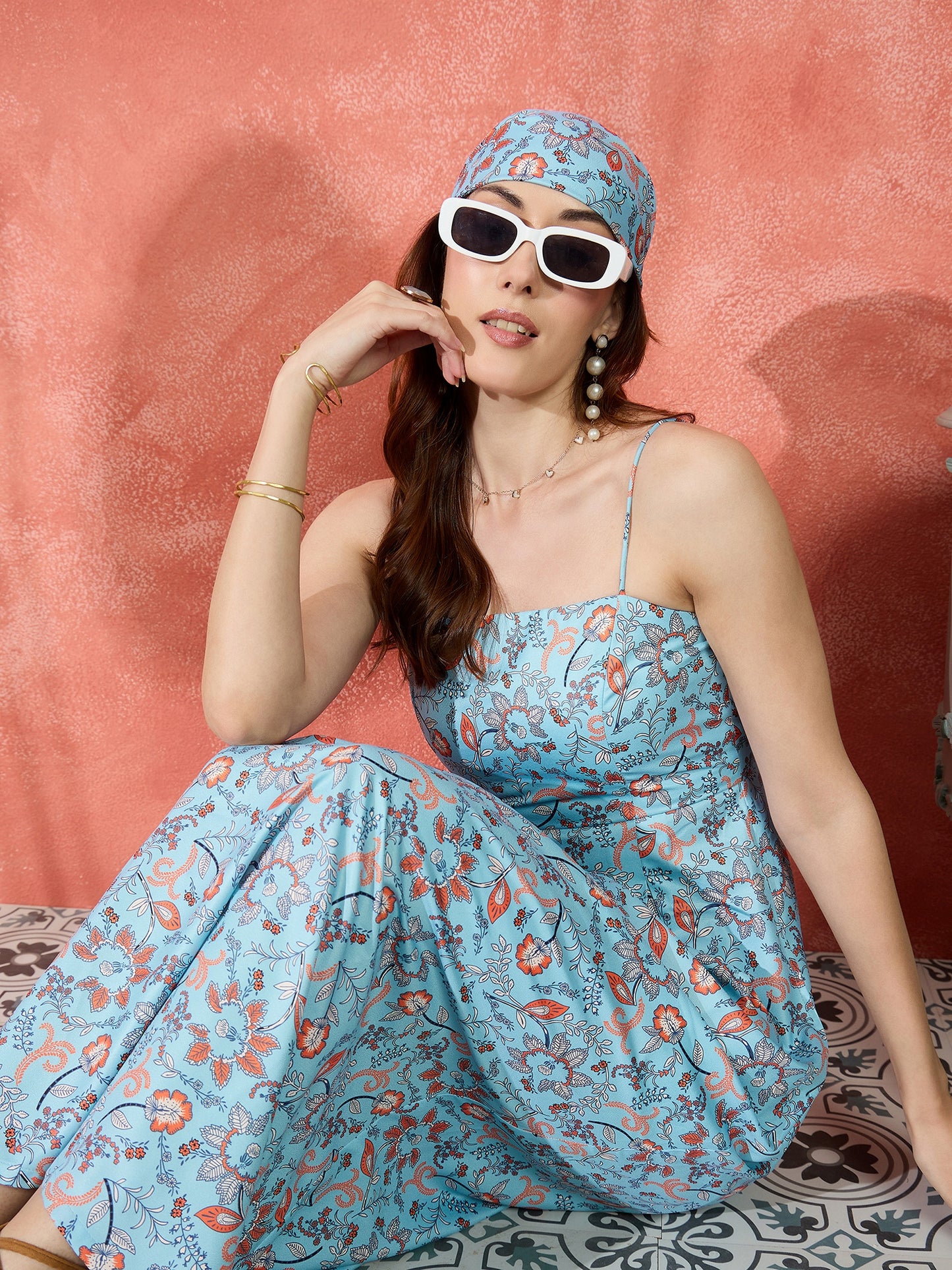 Lycia Pleated Maxi Strappy Dress