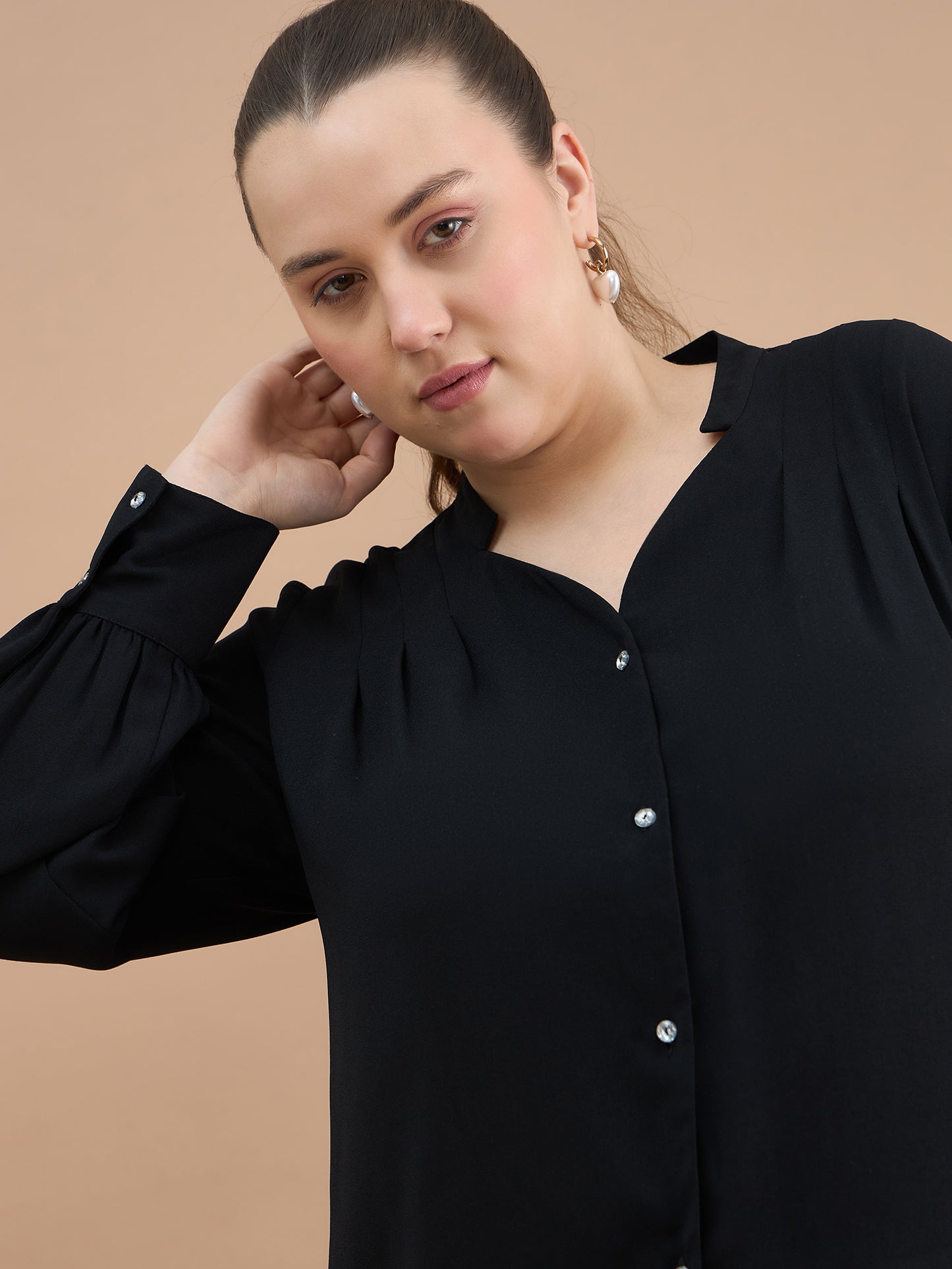 Solid Button Down Shirt