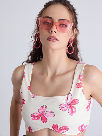 Asymmetrical Hem Bustier Top